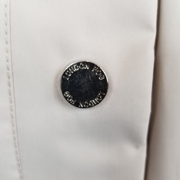 London Fog Women's Cream Rain Coat Jacket Size M Medium - Picture 6 of 8